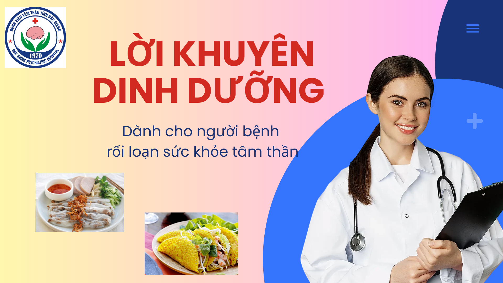 LỜI KHUYÊN DINH DƯỠNG DÀNH CHO NGƯỜI BỆNH RỐI LOẠN SỨC KHỎE TÂM THẦN